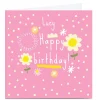 Card Factory Personalised Squirrel Bandit Birthday Card - Pink and Daisies