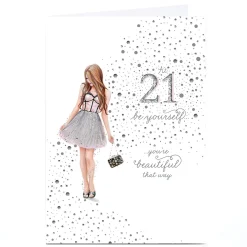 Card Factory Personalised 21st Birthday Card - Be Yourself Beautiful