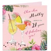 Card Factory Personalised 21st Birthday Card - Chin Chin Cocktails, Editable Age