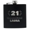 Personalised 21st Birthday Hip Flask - Black & Silver 21St Birthday|Personalised Jewellery And Keepsakes
