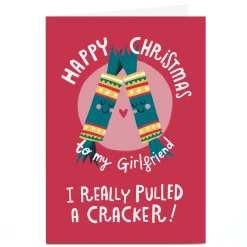 Card Factory Personalised Stevie Studio Christmas Card - Cracker Girlfriend