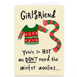 Card Factory Personalised Stevie Studio Christmas Card - Winter Woolies, Girlfriend