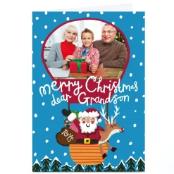 Online Personalised Stevie Studio Christmas Card - Merry Christmas Dear Grandson Christmas|Photo