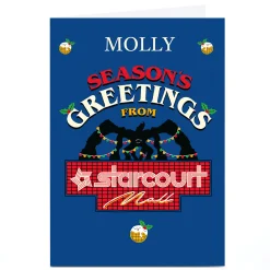 Card Factory Personalised Stranger Things Christmas Card - Starcourt Mall