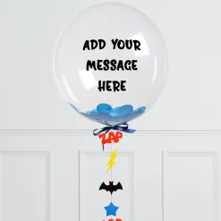 Kids Card Factory Personalised Superhero Confetti Bubble Balloon - Delivered Inflated!