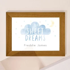 Personalised Sweet Dreams Landscape Framed Print Kids Personalised Canvas & Wall Art|Photo Prints & Wall Art