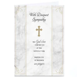 Card Factory Personalised Sympathy Card - Keeping You In Thoughts & Prayers