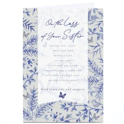 New Personalised Sympathy Card - Loss Of Your Sister Sympathy