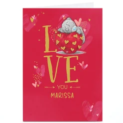 Card Factory Personalised Tatty Teddy Valentine's Day Card - LOVE You Cuddles, Any Name