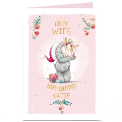 Card Factory Personalised Tatty Teddy Christmas Card - To a Lovely Wife