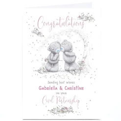 Sale Personalised Tatty Teddy Civil Partnership Card Tatty Teddy|Wedding