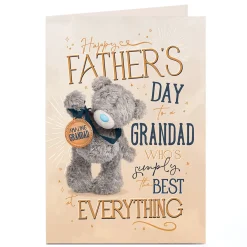 Card Factory Personalised Tatty Teddy Father's Day Card - The Best at Everything, Grandad