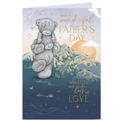 Sale Personalised Tatty Teddy Father's Day Card - Mountains Piggyback Father's Day|Tatty Teddy