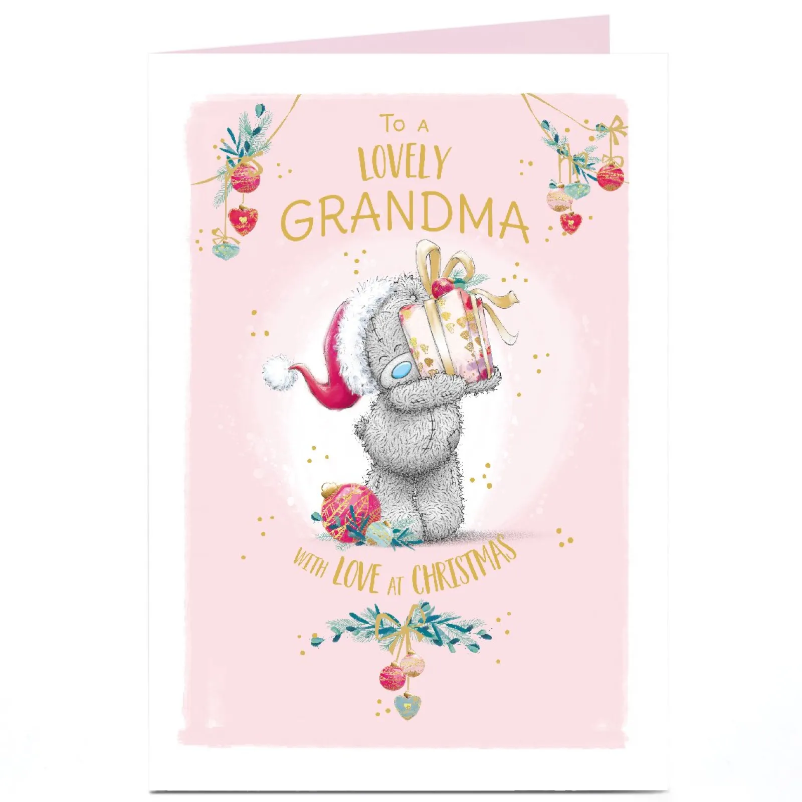 Card Factory Personalised Tatty Teddy Christmas Card - To a Lovely Grandma