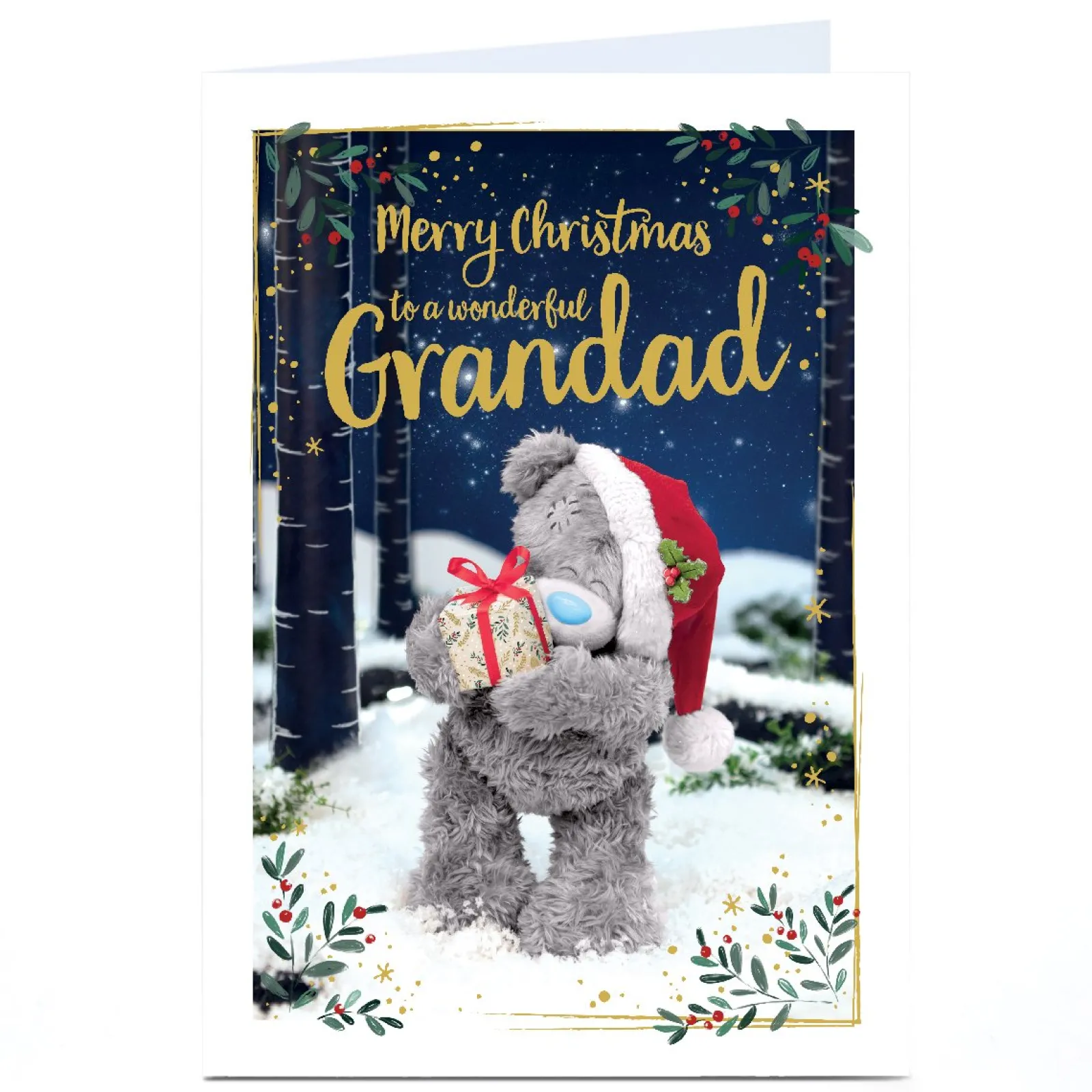 Discount Personalised Tatty Teddy Christmas Card - To a Wonderful Grandad Tatty Teddy|Christmas