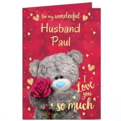 Card Factory Personalised Tatty Teddy Valentine's Day Card - Love You So Much, Husband