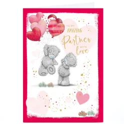 Hot Personalised Tatty Teddy Valentine's Day Card - Bears With Balloons, Amazing Partner Tatty Teddy
