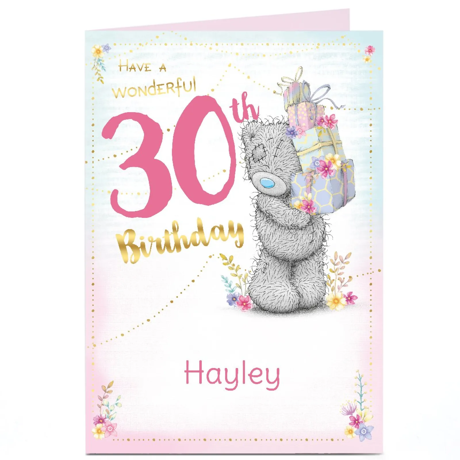 Card Factory Personalised Tatty Teddy 30th Birthday Card - Wonderful 30th