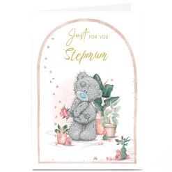 Sale Personalised Tatty Teddy Mother's Day Card - Teddy with Flowers, Stepmum Tatty Teddy