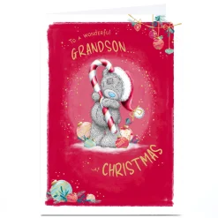 Card Factory Personalised Tatty Teddy Christmas Card - To a Wonderful Grandson