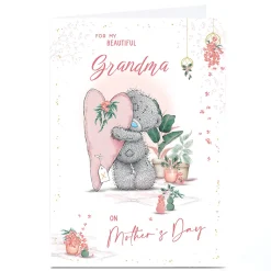 Card Factory Personalised Tatty Teddy Mother's Day Card - Wrapped Heart Present, Grandma