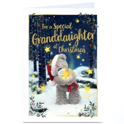 Clearance Personalised Tatty Teddy Christmas Card - Bear With Star, Granddaughter Tatty Teddy|Christmas