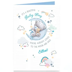 Card Factory Personalised Tatty Teddy New Baby Card - Baby Boy
