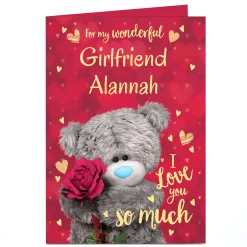 Card Factory Personalised Tatty Teddy Valentine's Day Card - Love You so Much, Wonderful Girlfriend