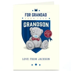 Card Factory Personalised Tatty Teddy Father's Day Card - From your Grandson