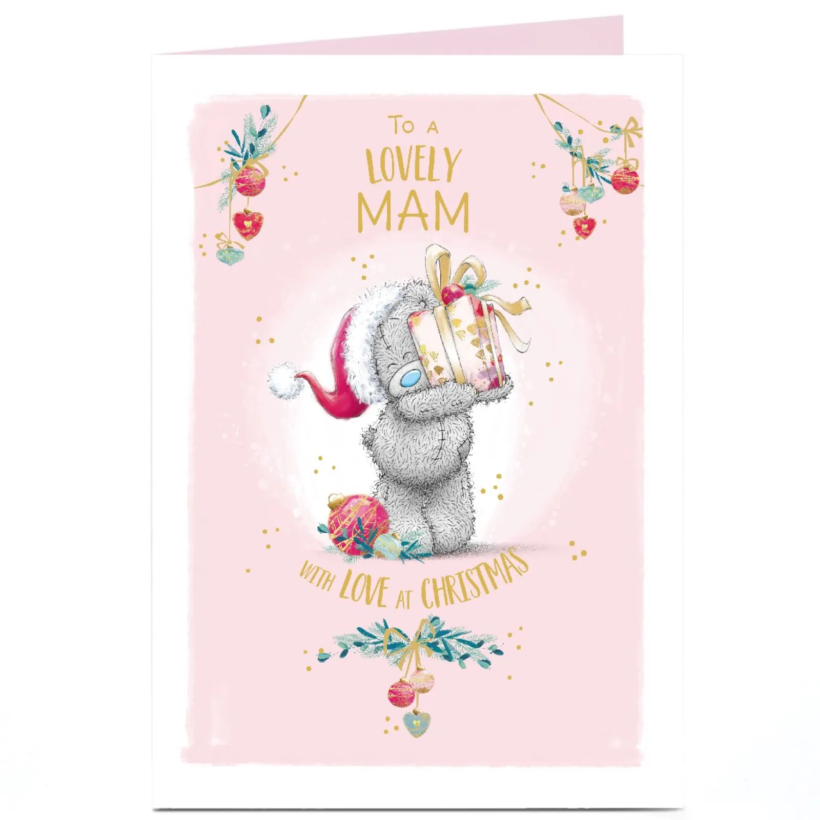Card Factory Personalised Tatty Teddy Christmas Card - To a Lovely Mam