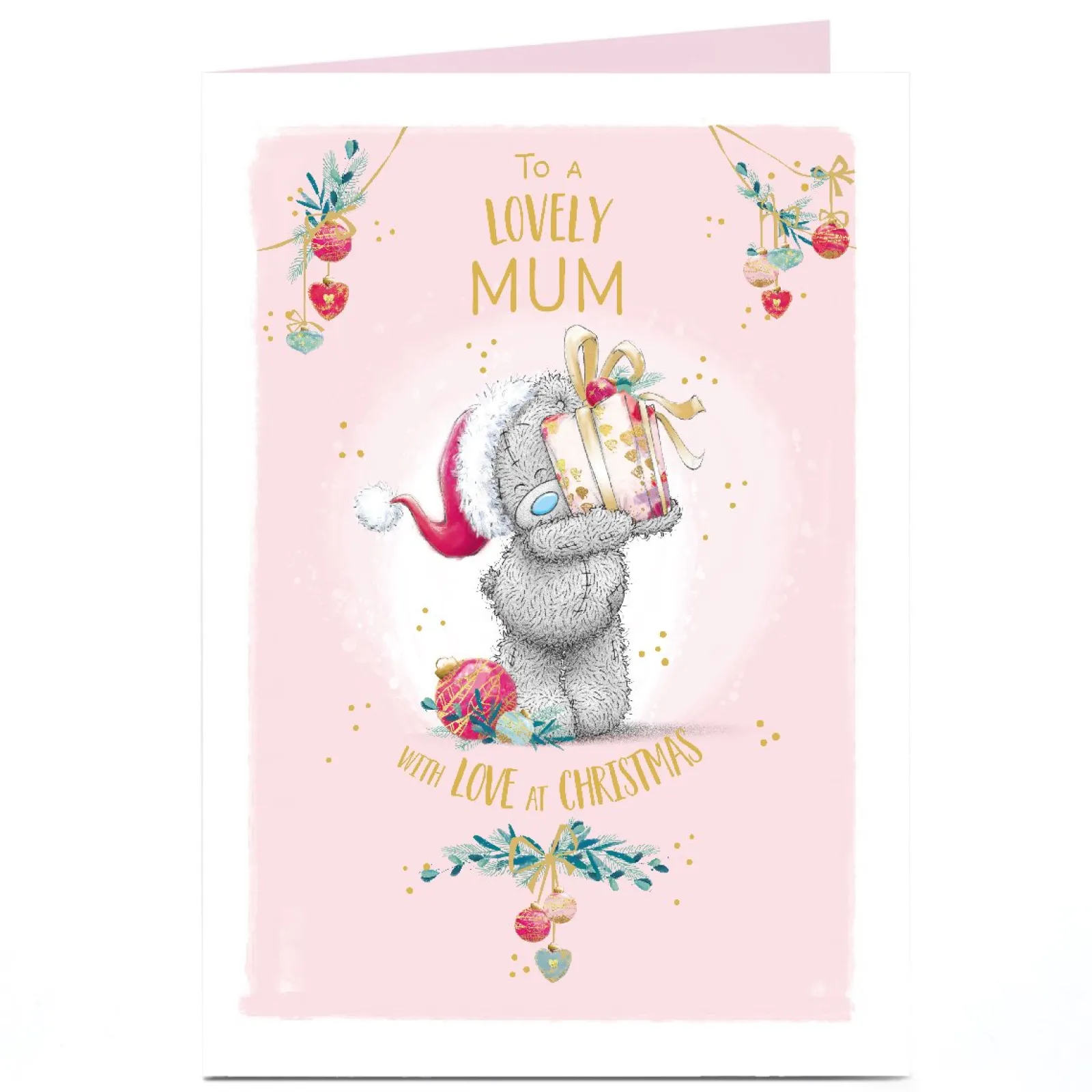 Card Factory Personalised Tatty Teddy Christmas Card - To a Lovely Mum