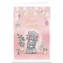 Sale Personalised Tatty Teddy Mother's Day Card - Teddy with Bouquet, Mum Tatty Teddy