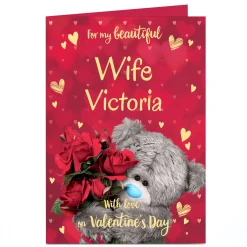 Card Factory Personalised Tatty Teddy Valentine's Day Card - For My Beautiful, Wife