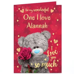 Clearance Personalised Tatty Teddy Valentine's Day Card - Love You So Much, One I Love Tatty Teddy