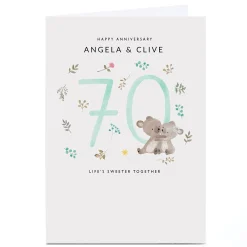 Discount Personalised 70th Anniversary Card - Bears, Sweeter Together Anniversary
