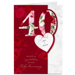Clearance Personalised 40th Anniversary Card - Love & Congratulations Anniversary
