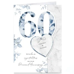 Card Factory Personalised 60th Anniversary Card - With Love & Congratulations