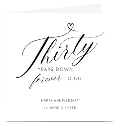 Outlet Personalised 30th Anniversary Card - Thirty Years Down Premium Square|Anniversary