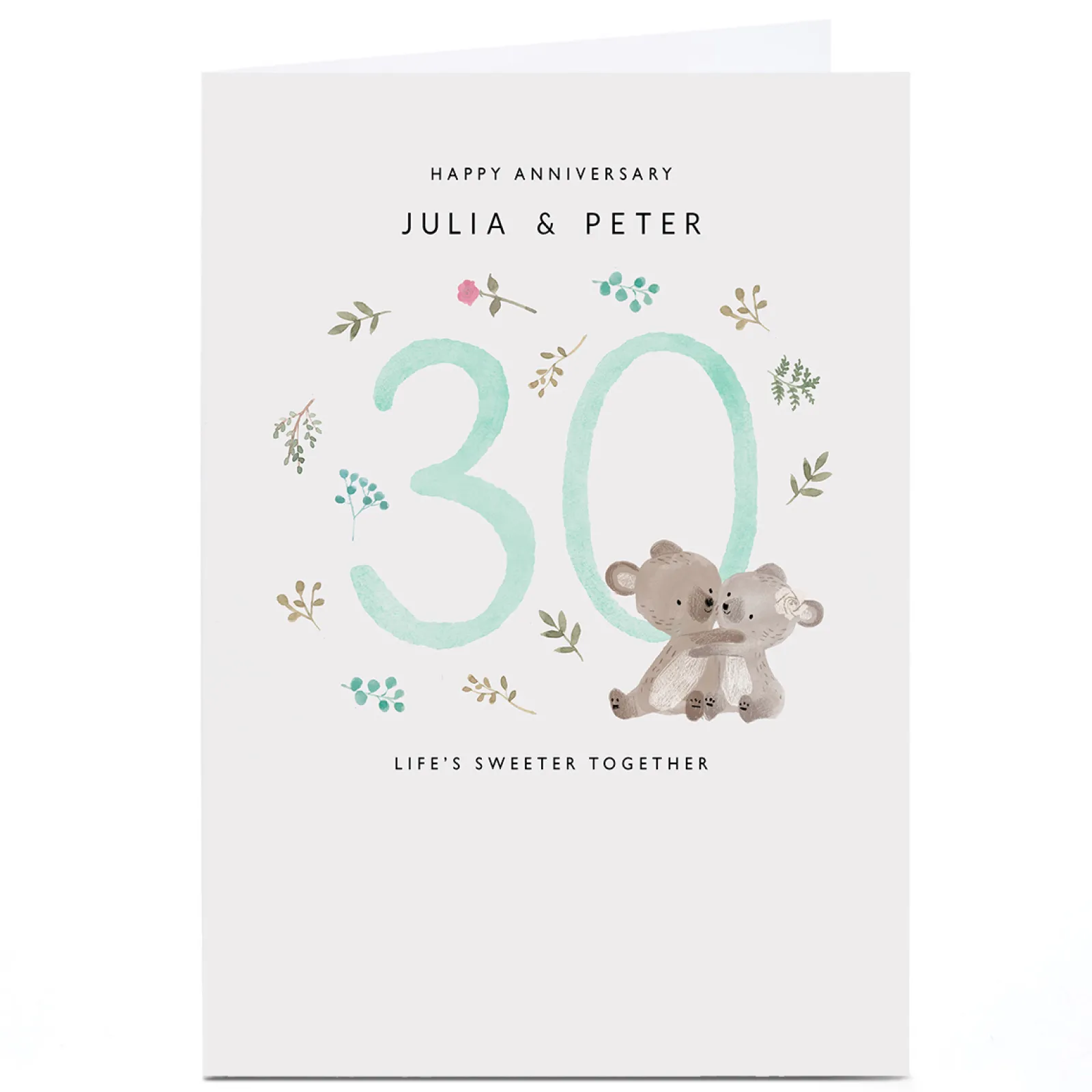New Personalised 30th Anniversary Card - Life's Sweeter Together Anniversary