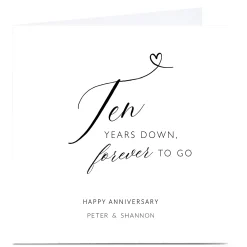 Personalised 10th Anniversary Card - Forever To Go Premium Square|Anniversary