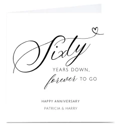 Card Factory Personalised 60th Anniversary Card - Sixty Years Down
