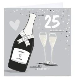 Card Factory Personalised 25th Anniversary Card - So Much Love