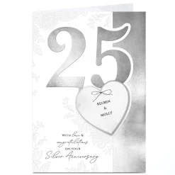 Outlet Personalised 25th Anniversary Card - Love & Congratulations Anniversary