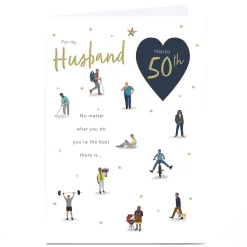 Card Factory Personalised 50th Birthday Card - You're The Best There Is, Husband