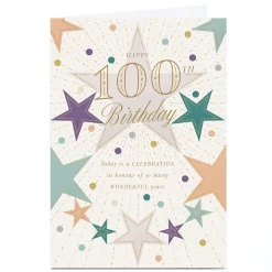Card Factory Personalised 100th Birthday Card - Celebration of So Many Wonderful Years