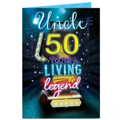 Discount Personalised 50th Birthday Card - Uncle Living Legend BOY For Uncle|For Boyfriend