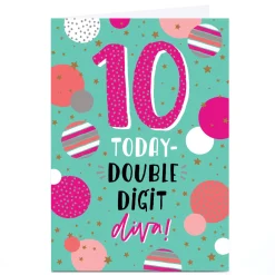Best Personalised 10th Birthday Card - Double Digit Diva Kids For Granddaughter|For Daughter