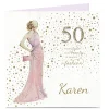 Card Factory Personalised 50th Birthday Card - Style and Beauty