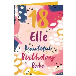 New Personalised 18th Birthday Card - Beautiful Birthday Babe, Editable Age For Wife|For Niece