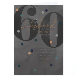 Card Factory Personalised 60th Birthday Card - Very Special Wishes, Husband